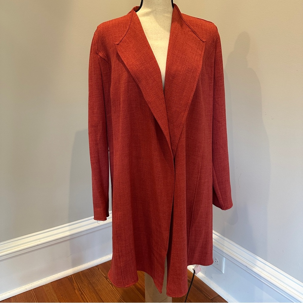 Anne Klein Terracotta Open Front Cardigan jacket